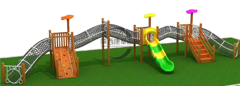 幼兒園戶外拱形兒童爬網滑梯